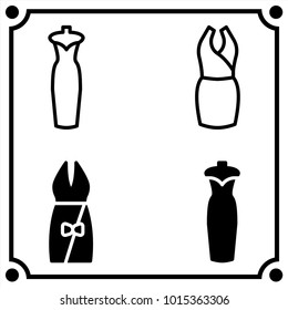 woman clothes set icon vector