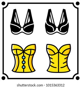 woman clothes set icon vector