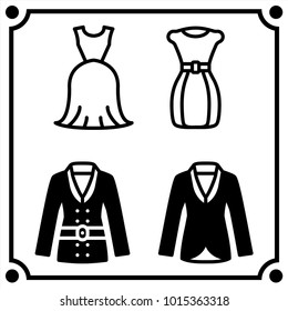 woman clothes set icon vector