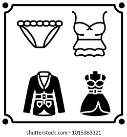 woman clothes set icon vector