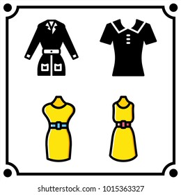 woman clothes set icon vector