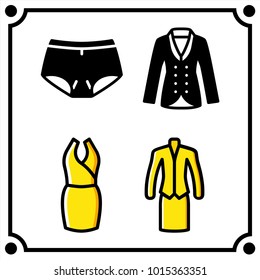 woman clothes set icon vector