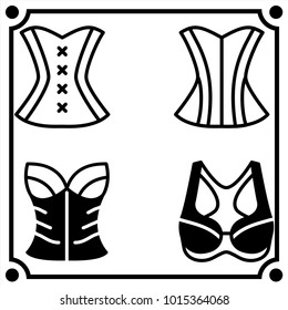 woman clothes set icon vector