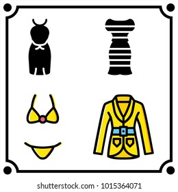 woman clothes set icon vector