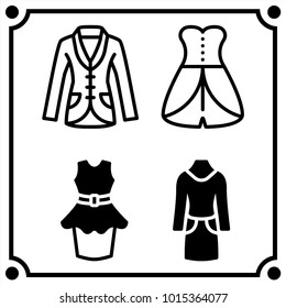 woman clothes set icon vector