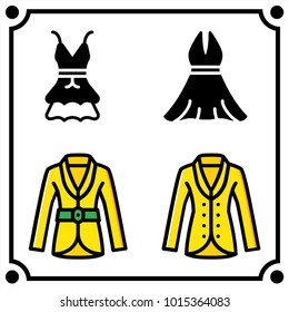 woman clothes set icon vector