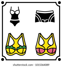 woman clothes set icon vector