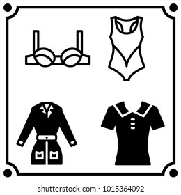 woman clothes set icon vector