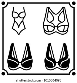 woman clothes set icon vector