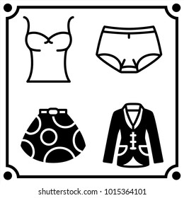 woman clothes set icon vector