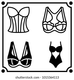 woman clothes set icon vector