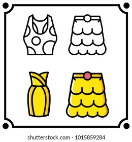 woman clothes set icon vector