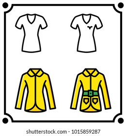 woman clothes set icon vector
