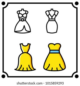 woman clothes set icon vector
