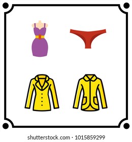 woman clothes set icon vector