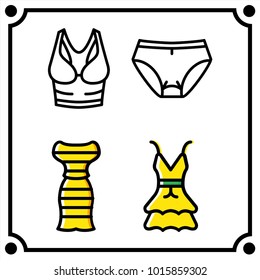 woman clothes set icon vector
