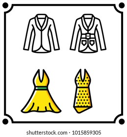 woman clothes set icon vector