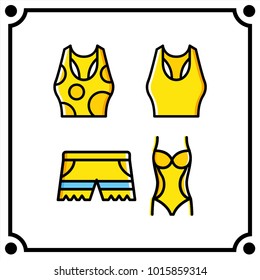 woman clothes set icon vector