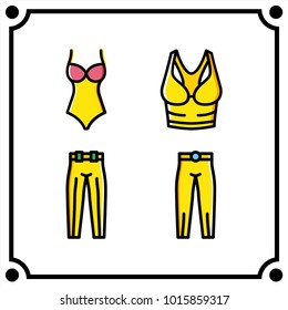 woman clothes set icon vector