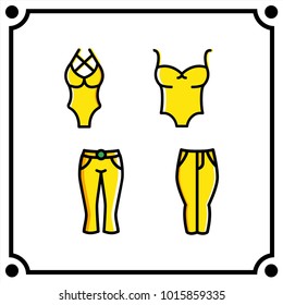 woman clothes set icon vector
