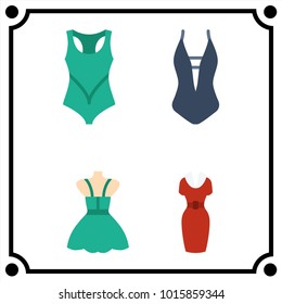 woman clothes set icon vector
