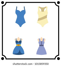 woman clothes set icon vector