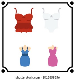 woman clothes set icon vector