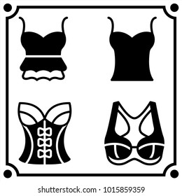 woman clothes set icon vector