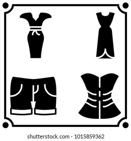 woman clothes set icon vector
