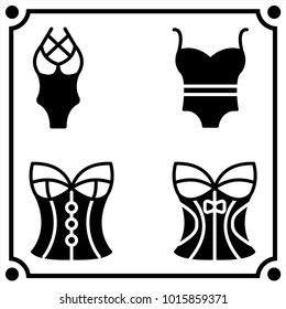 woman clothes set icon vector