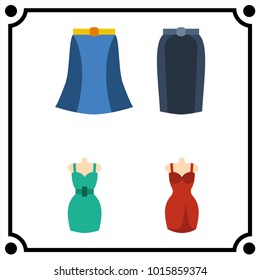 woman clothes set icon vector
