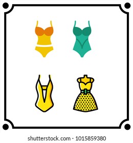 woman clothes set icon vector