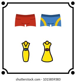 woman clothes set icon vector