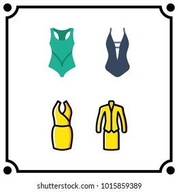 woman clothes set icon vector