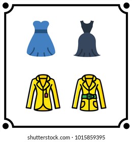 woman clothes set icon vector