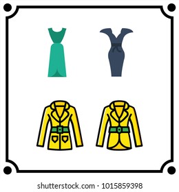 woman clothes set icon vector