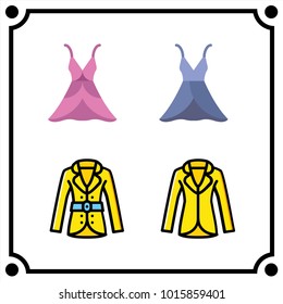 woman clothes set icon vector