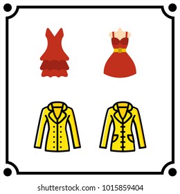 woman clothes set icon vector