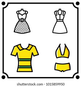woman clothes set icon vector