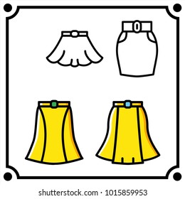 woman clothes set icon vector