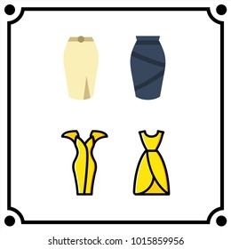woman clothes set icon vector