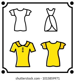 woman clothes set icon vector