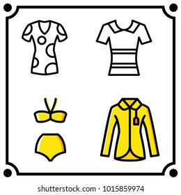 woman clothes set icon vector