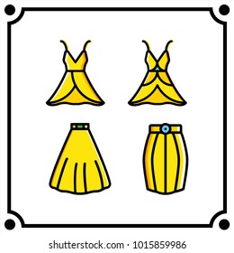 woman clothes set icon vector
