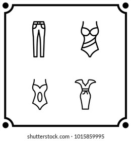 woman clothes set icon vector