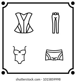 woman clothes set icon vector