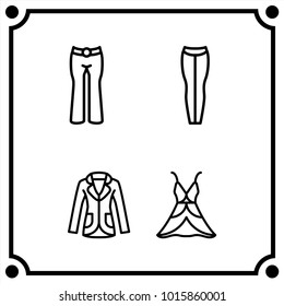 woman clothes set icon vector