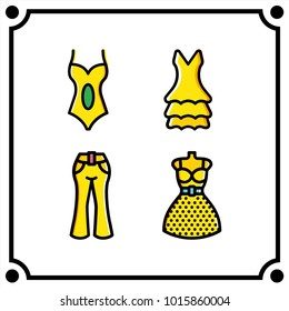 woman clothes set icon vector