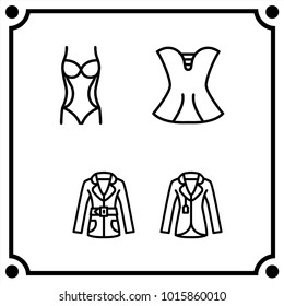 woman clothes set icon vector