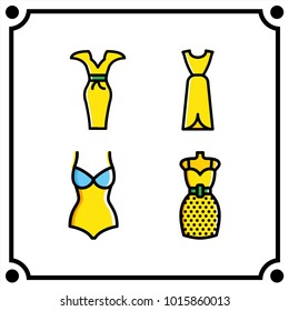 woman clothes set icon vector